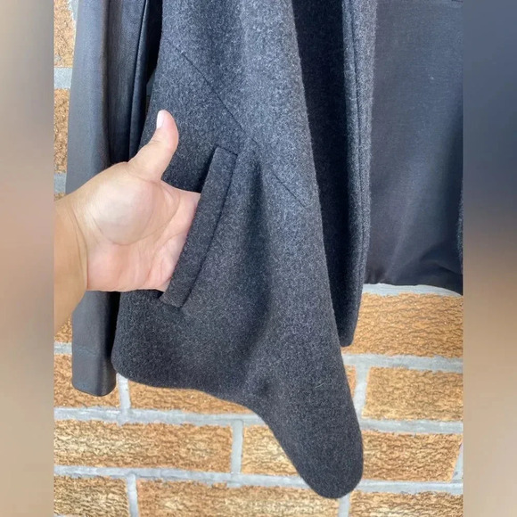 Theory “Laura” Leather Sleeve cardigan coat medium - Picture 4 of 9